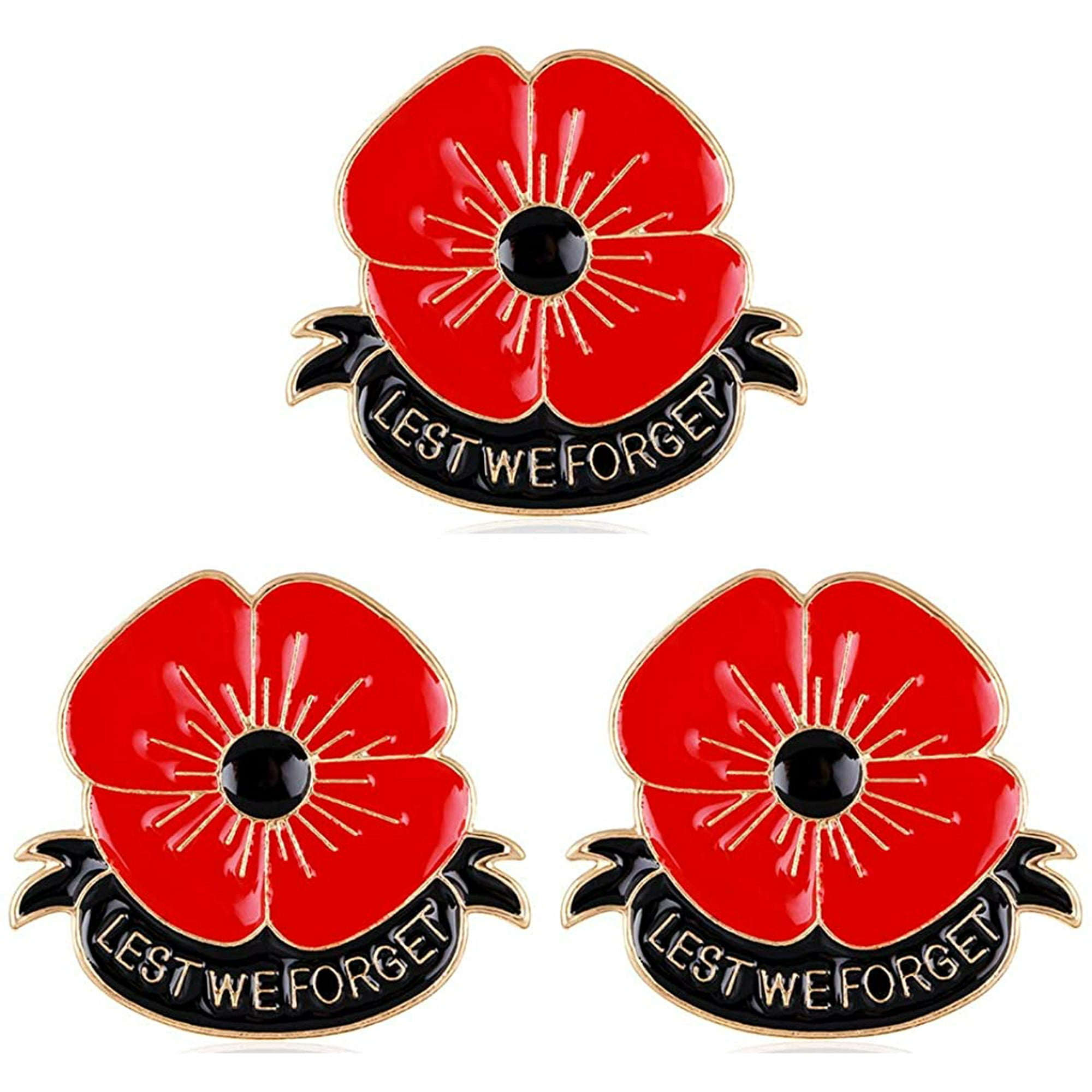 8Pcs Poppy Pin Badge Enamel red Flower Poppy Brooches Remembrance Memorial Gift